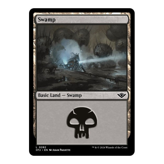 Swamp 0282 (OTJ) #282 Land (Foil Lightly Played) Outlaws of Thunder Junction Magic: The Gathering: 2024