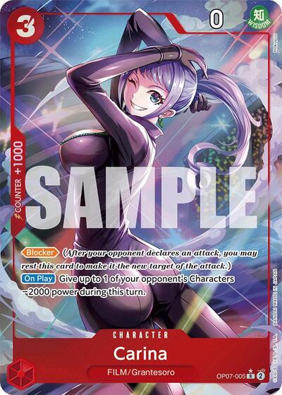 Carina Parallel (OP07) #OP07-005 Rare (Foil Near Mint) 500 Years in the Future One Piece Card Game: 2024