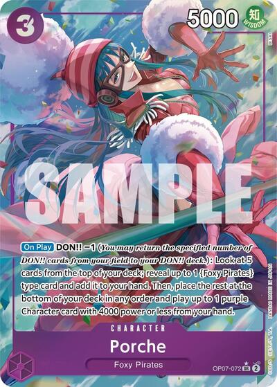Porche Parallel (OP07) #OP07-072 Secret Rare (Foil Near Mint) 500 Years in the Future One Piece Card Game: 2024