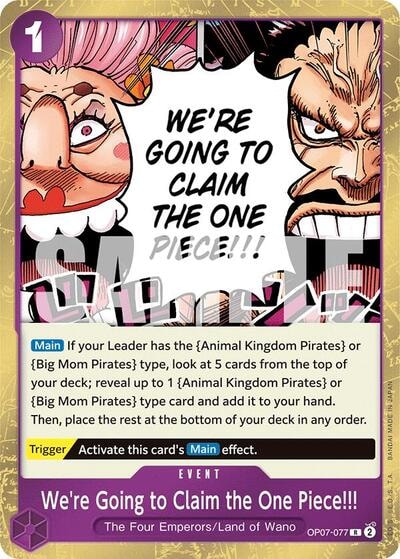 We're Going to Claim the One Piece!!! (OP07) #OP07-077 Rare (Foil Lightly Played) 500 Years in the Future One Piece Card Game: 2024