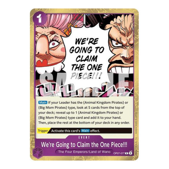 We're Going to Claim the One Piece!!! (OP07) #OP07-077 Rare (Foil Lightly Played) 500 Years in the Future One Piece Card Game: 2024