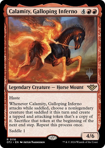 Calamity Galloping Inferno (PPOTJ) #116p Rare (Lightly Played) Promo Pack: Outlaws of Thunder Junction Magic: The Gathering: 2024