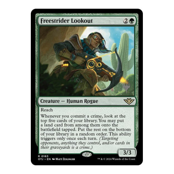 Freestrider Lookout (PPOTJ) #163 Rare (Lightly Played) Promo Pack: Outlaws of Thunder Junction Magic: The Gathering: 2024