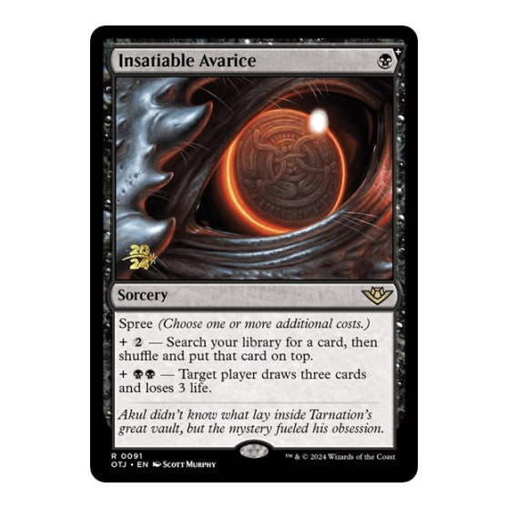 Insatiable Avarice (PRE) #91 Rare (Foil Lightly Played) Prerelease Cards Magic: The Gathering: 2026