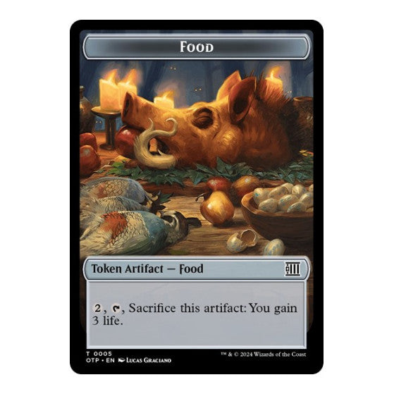 Food // Plot Double-Sided Token (OTP) #5 // 20 T (Moderately Played) Outlaws of Thunder Junction: Breaking News Magic: The Gathering: 2024