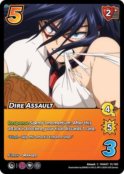 Dire Assault (MHA7) #91/180 Common (Lightly Played) UniVersus: My Hero Academia: Girl Power UniVersus: 2024