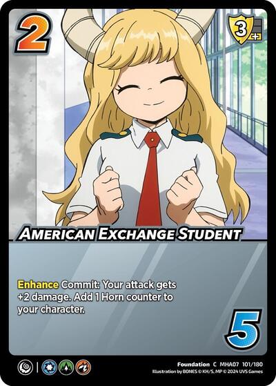 American Exchange Student (MHA7) #101/180 Common (Near Mint) UniVersus: My Hero Academia: Girl Power UniVersus: 2024