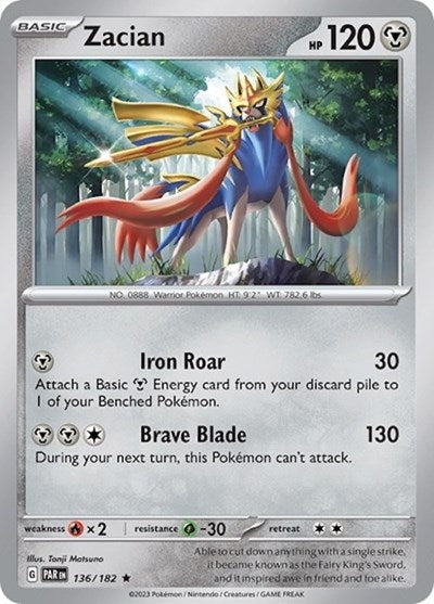 Zacian 136 182 (PR) #136/182 Rare (Near Mint) Deck Exclusives Pokemon: 2016