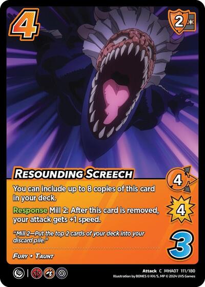 Resounding Screech (MHA7) #111/180 Common (Lightly Played) UniVersus: My Hero Academia: Girl Power UniVersus: 2024