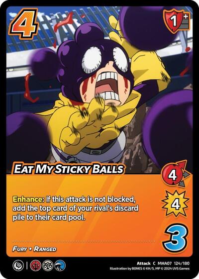Eat My Sticky Balls (MHA7) #124/180 Common (Lightly Played) UniVersus: My Hero Academia: Girl Power UniVersus: 2024