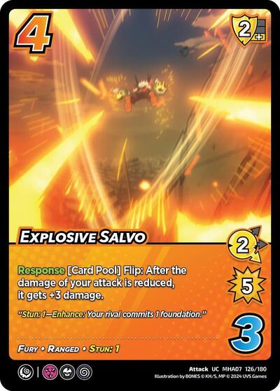 Explosive Salvo (MHA7) #126/180 Uncommon (Lightly Played) UniVersus: My Hero Academia: Girl Power UniVersus: 2024