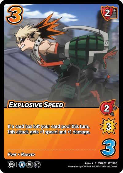 Explosive Speed (MHA7) #127/180 Common (Lightly Played) UniVersus: My Hero Academia: Girl Power UniVersus: 2024
