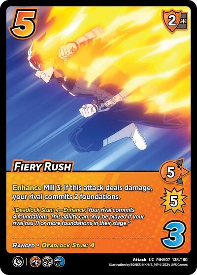 Fiery Rush (MHA7) #128/180 Uncommon (Lightly Played) UniVersus: My Hero Academia: Girl Power UniVersus: 2024