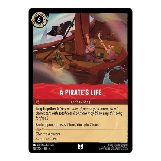 A Pirate's Life (4) #128/204 Uncommon (Near Mint) Ursula's Return Disney Lorcana: 2024