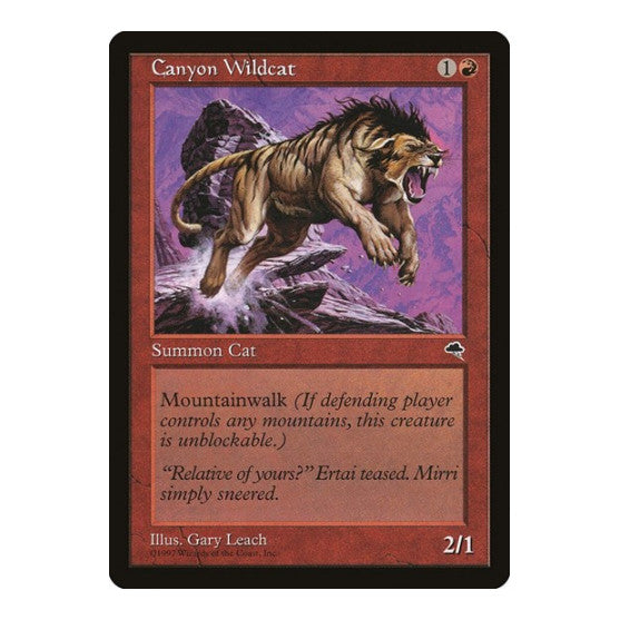 Canyon Wildcat (TMP) #167 Common (Lightly Played) Tempest Magic: The Gathering: 1997