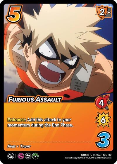 Furious Assault (MHA7) #131/180 Common (Lightly Played) UniVersus: My Hero Academia: Girl Power UniVersus: 2024