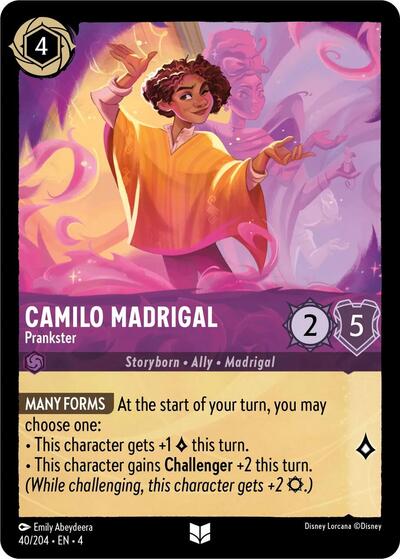 Camilo Madrigal Prankster (4) #40/204 Uncommon (Near Mint) Ursula's Return Disney Lorcana: 2024