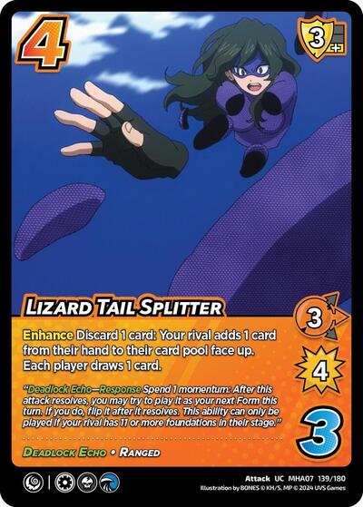 Lizard Tail Splitter (MHA7) #139/180 Uncommon (Lightly Played) UniVersus: My Hero Academia: Girl Power UniVersus: 2024