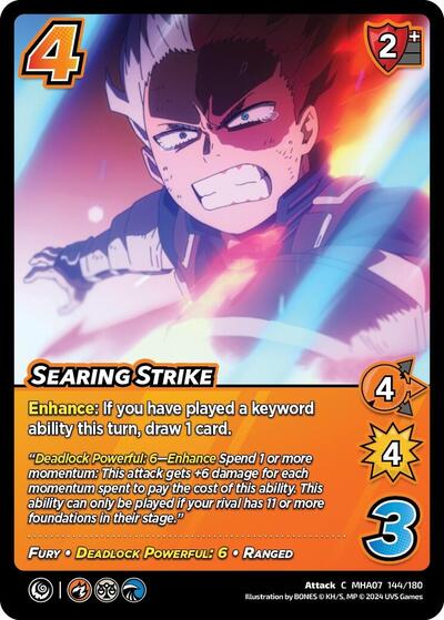 Searing Strike (MHA7) #144/180 Common (Lightly Played) UniVersus: My Hero Academia: Girl Power UniVersus: 2024