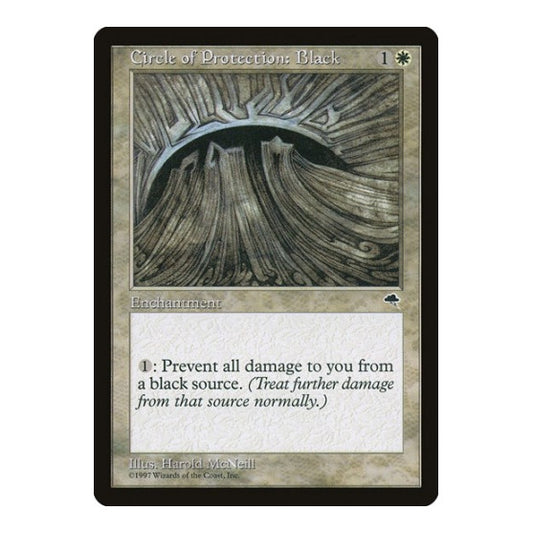 Circle of Protection: Black (TMP) #8 Common (Moderately Played) Tempest Magic: The Gathering: 1997