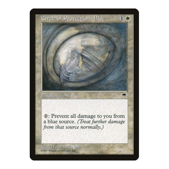 Circle of Protection: Blue (TMP) #9 Common (Moderately Played) Tempest Magic: The Gathering: 1997