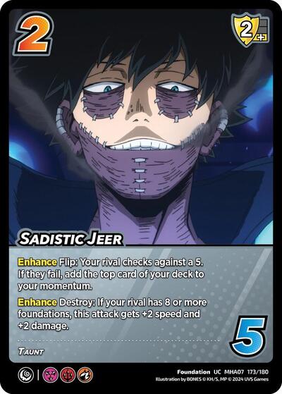 Sadistic Jeer (MHA7) #173/180 Uncommon (Near Mint) UniVersus: My Hero Academia: Girl Power UniVersus: 2024
