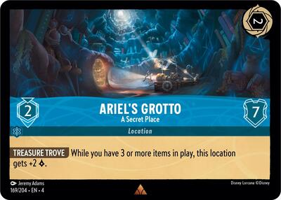 Ariels Grotto A Secret Place (4) #169/204 Rare (Near Mint) Ursula's Return Lorcana TCG: 2024