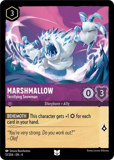 Marshmallow Terrifying Snowman (4) #51/204 Uncommon (Near Mint) Ursula's Return Disney Lorcana: 2024