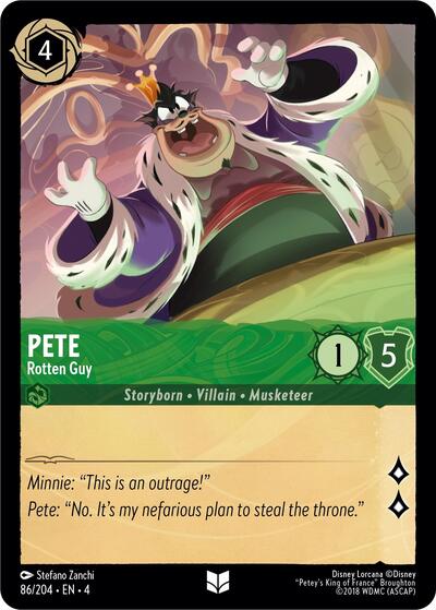 Pete Rotten Guy (4) #86/204 Uncommon (Near Mint) Ursula's Return Lorcana TCG: 2024