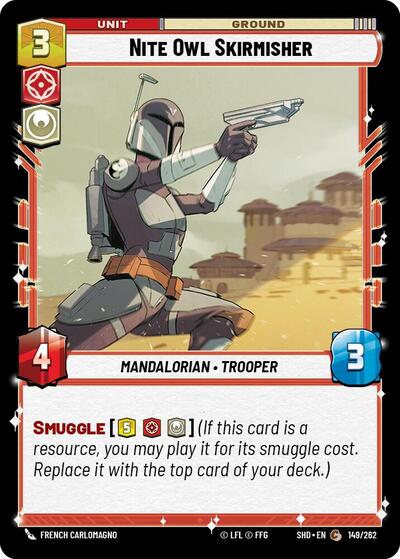 Nite Owl Skirmisher (SHD) #149/262 Common (Near Mint) Shadows of the Galaxy Star Wars: Unlimited: 2024