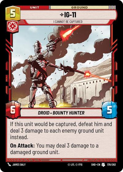 IG 11 I Cannot Be Captured (SHD) #170/262 Uncommon (Near Mint) Shadows of the Galaxy Star Wars: Unlimited: 2024