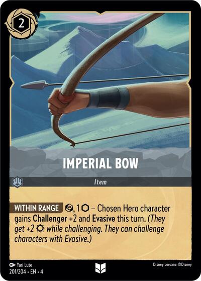 Imperial Bow (4) #201/204 Uncommon (Near Mint) Ursula's Return Disney Lorcana: 2024