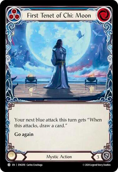First Tenet of Chi Moon () #ENG018 Common (Lightly Played) Blitz Deck: Part the Mistveil - Enigma Flesh and Blood TCG: 2024