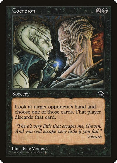 Coercion (TMP) #113 Common (Lightly Played) Tempest Magic: The Gathering: 1997