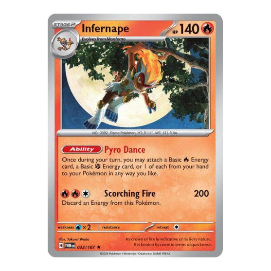 Infernape - 033/167 (TWM) #033/167 Rare (Holofoil Lightly Played) SV06: Twilight Masquerade Pokemon: 2024