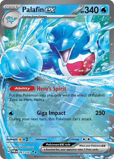 Palafin ex 061 167 (TWM) #061/167 Double Rare (Holofoil Lightly Played) SV06: Twilight Masquerade Pokemon: 2024
