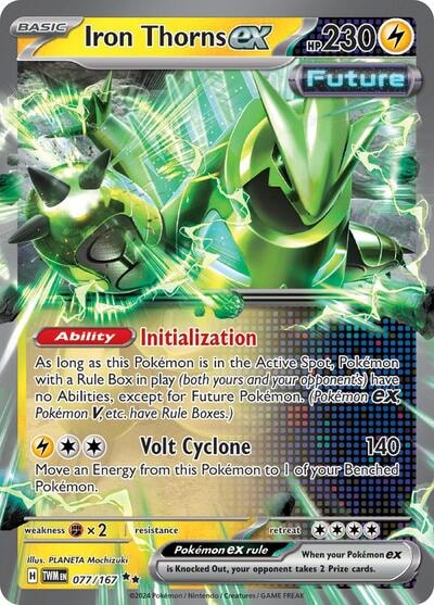 Iron Thorns ex - 077/167 (TWM) #077/167 Double Rare (Holofoil Near Mint) SV06: Twilight Masquerade Pokemon: 2024