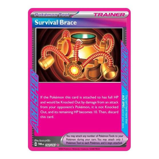 Survival Brace (TWM) #164/167 ACE SPEC Rare (Holofoil Near Mint) SV06: Twilight Masquerade Pokemon: 2024