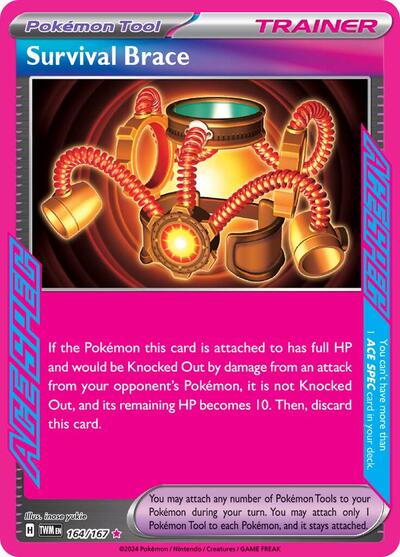 Survival Brace (TWM) #164/167 ACE SPEC Rare (Holofoil Near Mint) SV06: Twilight Masquerade Pokemon: 2024