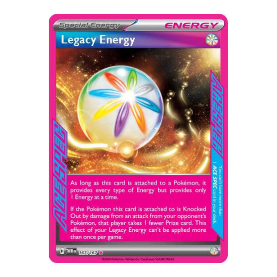 Legacy Energy (TWM) #167/167 ACE SPEC Rare (Holofoil Near Mint) SV06: Twilight Masquerade Pokemon: 2024
