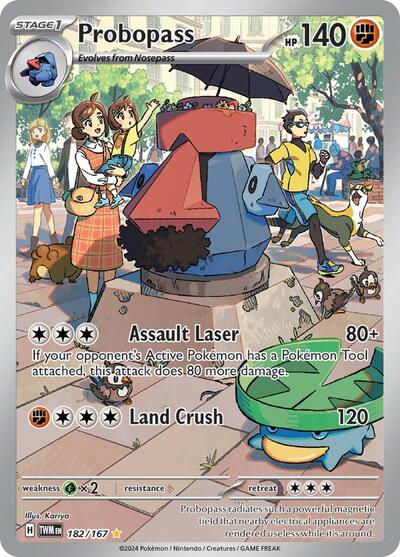 Probopass 182 167 (TWM) #182/167 Illustration Rare (Holofoil Near Mint) SV06: Twilight Masquerade Pokemon: 2024