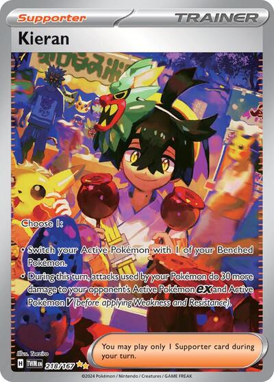 Kieran 218 167 (TWM) #218/167 Special Illustration Rare (Holofoil Near Mint) SV06: Twilight Masquerade Pokemon: 2024