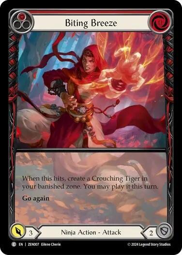 Biting Breeze Red () #ZEN007 Common (Lightly Played) Blitz Deck: Part the Mistveil - Zen Flesh and Blood TCG: 2024