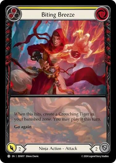 Biting Breeze Yellow () #ZEN017 Common (Lightly Played) Blitz Deck: Part the Mistveil - Zen Flesh and Blood TCG: 2024