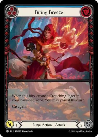 Biting Breeze Blue () #ZEN020 Common (Lightly Played) Blitz Deck: Part the Mistveil - Zen Flesh and Blood TCG: 2024