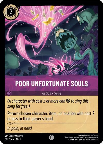 Poor Unfortunate Souls (4) #60/204 Common (Near Mint) Ursula's Return Disney Lorcana: 2024