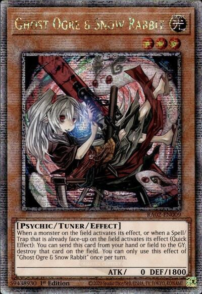 Ghost Ogre and Snow Rabbit Alternate Art Quarter Century Secret Rare (RA02) #RA02-EN009 Quarter Century Secret Rare (1st Edition Moderately Played) 25th Anniversary Rarity Collection II YuGiOh: 2024