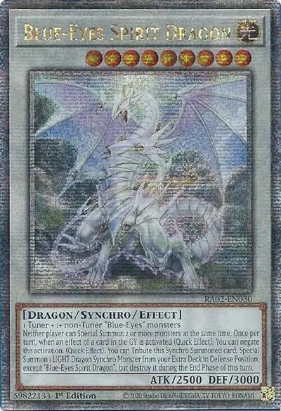 Blue Eyes Spirit Dragon Quarter Century Secret Rare (RA02) #RA02-EN030 Quarter Century Secret Rare (1st Edition Near Mint) 25th Anniversary Rarity Collection II YuGiOh: 2024