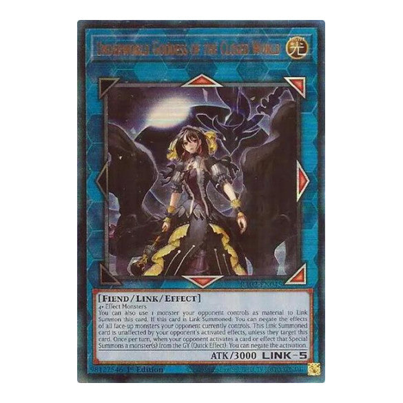 Underworld Goddess of the Closed World (PUR) (RA02) #RA02-EN045 Prismatic Ultimate Rare (1st Edition Near Mint) 25th Anniversary Rarity Collection II YuGiOh: 2024