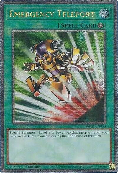Emergency Teleport Quarter Century Secret Rare (RA02) #RA02-EN053 Quarter Century Secret Rare (1st Edition Moderately Played) 25th Anniversary Rarity Collection II YuGiOh: 2024